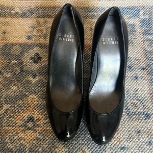 Stuart Weitzman Black Patent Leather Almond Toe